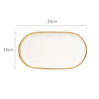 Pratos e Tigelas Branco Dourado em Porcelana - 6 Modelos
