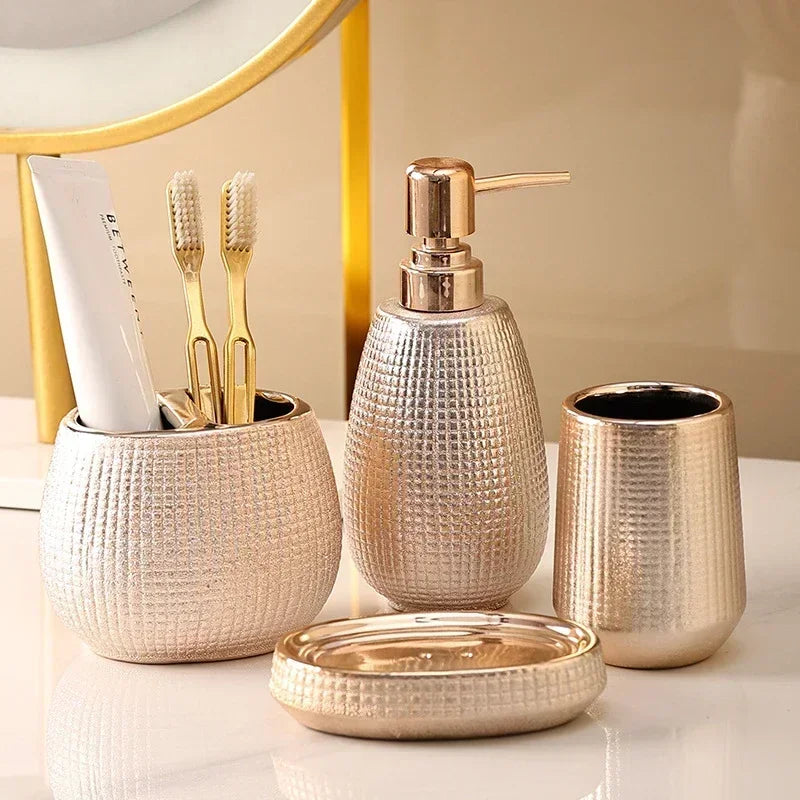 Linha Acessórios Rosé Individual ou Kit 4 Pcs em Cerâmica