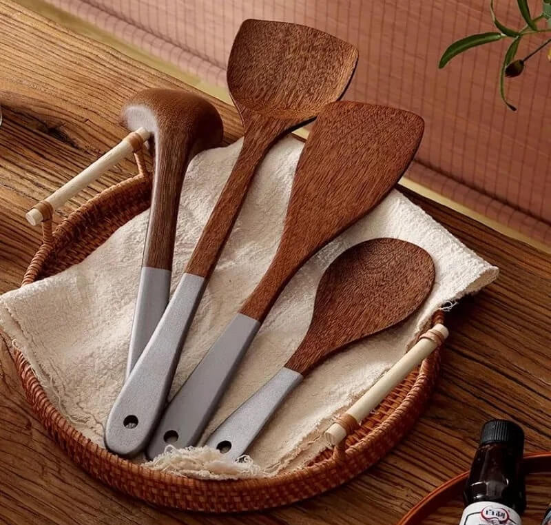 Utensílios em Madeira Teca Individual e kit 3 ou 4pcs