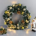 Grinalda de natal com bateria alimentado led luz string porta da frente pendurado guirlanda decoração para casa de férias decoração de festa 25/30/40cm