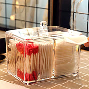 Organizador de Cotonetes em Acrílico Transparente