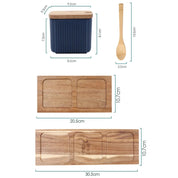 Conjunto Potes de Cerâmica e Madeira para Temperos - 2 ou 3pcs