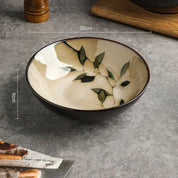 Folha criativa Rodada Prato De Jantar Conjunto, Retro Início Ramen Bowl, Luxo Restaurante Deliciosos Pratos, Placas De Cerâmica, Louça Requintada