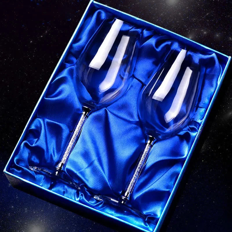 Taças de Vinho com Haste Prata 470ml