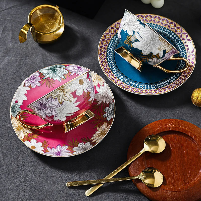 Conjunto Elegante de Xícara de Chá de Cerâmica com Design Exclusivo