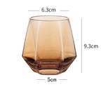 Copo Hexagonal de Vidro Colorido 320ml para Bebidas Nobres