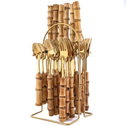 Conjunto Talheres de Bambu 24 Pcs
