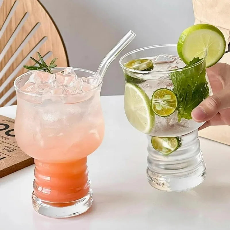 Copos de Vidro Espiral 450ml - Individual ou 2pcs