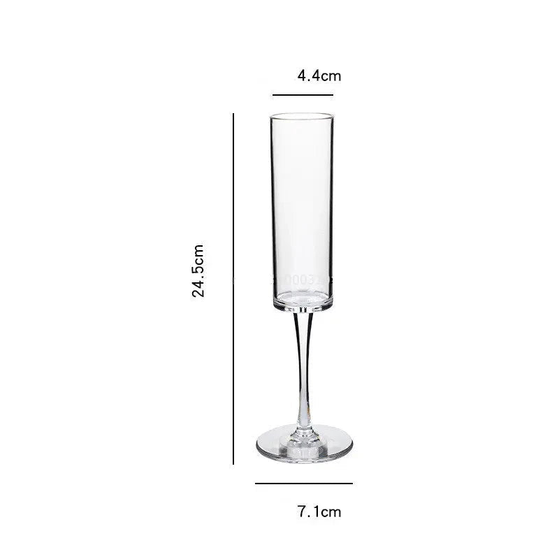 Transparente Champagne Glasses Set, Double Wall Glass Cup, Stemless Espumante Vinho Flauta para Casamento
