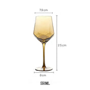 Cálice de champanhe sem chumbo, copos de vinho coloridos, cristal, diamante martelado, copo de uísque, norte da Europa luxo, âmbar dourado, casa