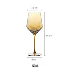 Cálice de champanhe sem chumbo, copos de vinho coloridos, cristal, diamante martelado, copo de uísque, norte da Europa luxo, âmbar dourado, casa