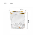 Borda dourada transparente Whisky Cup, Bar criativo, Japonês Vidro, Cerveja Cup, Celebridade Internet