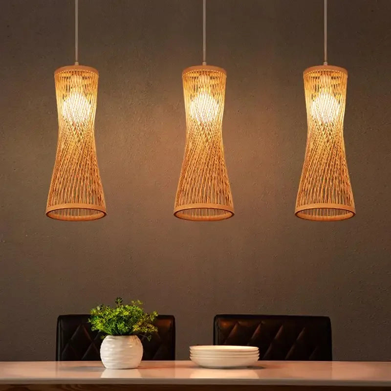 Lustre de Bambu Cone Artesanal