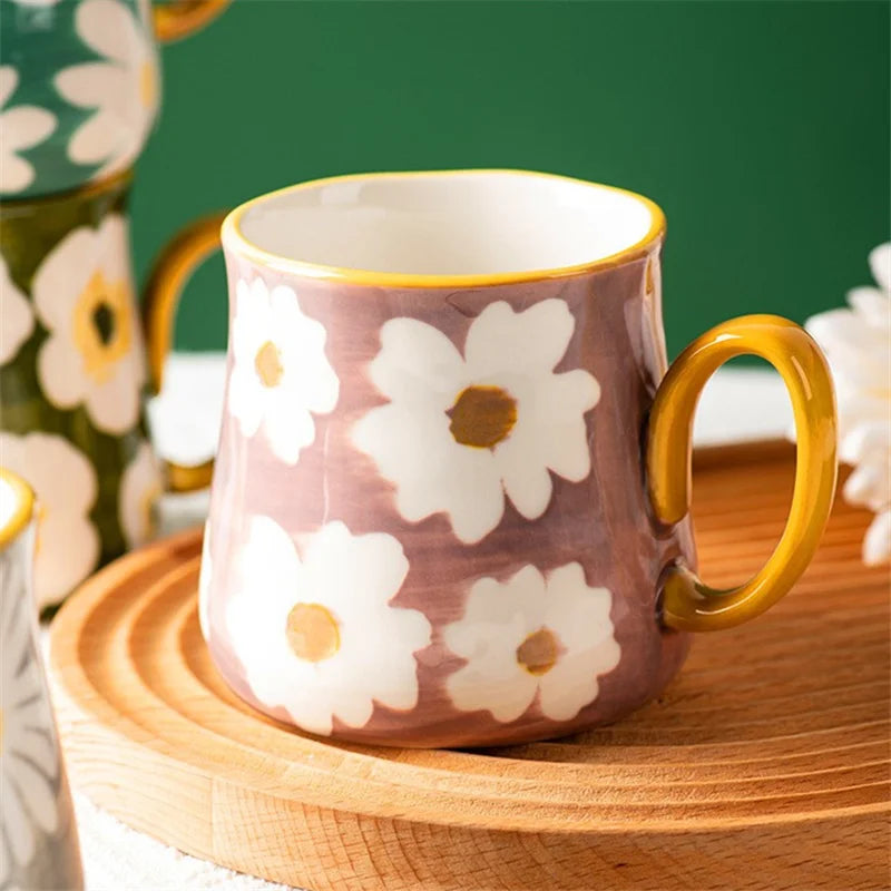 Caneca de Cerâmica Estilo Floral - 480ml