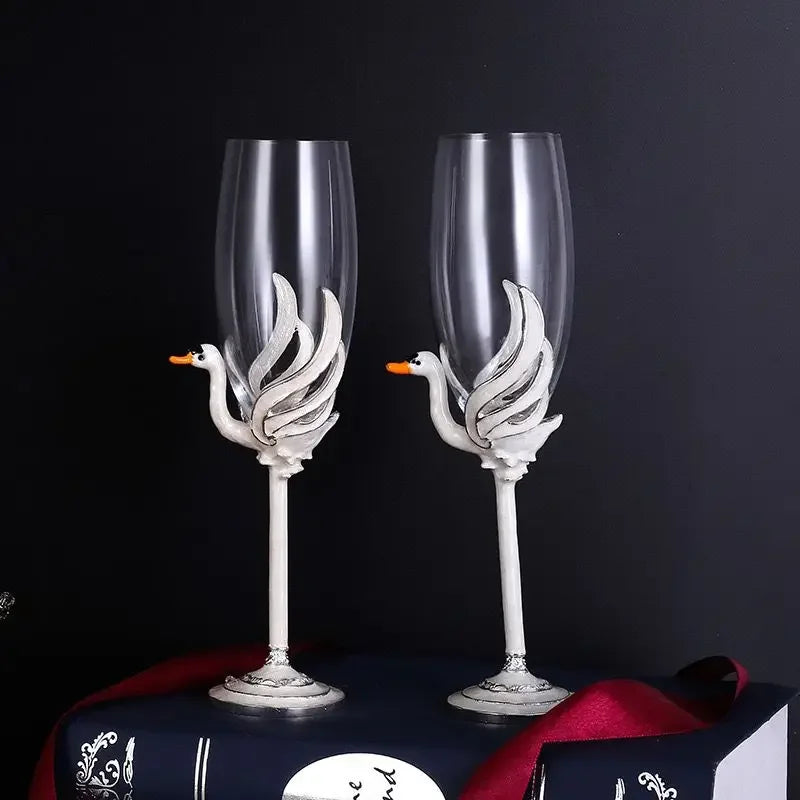 Taças Cisne Esmaltada Individual ou kit 2 Pcs