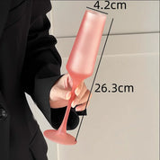 Taça Glamour de Vidro Fosco Rosa