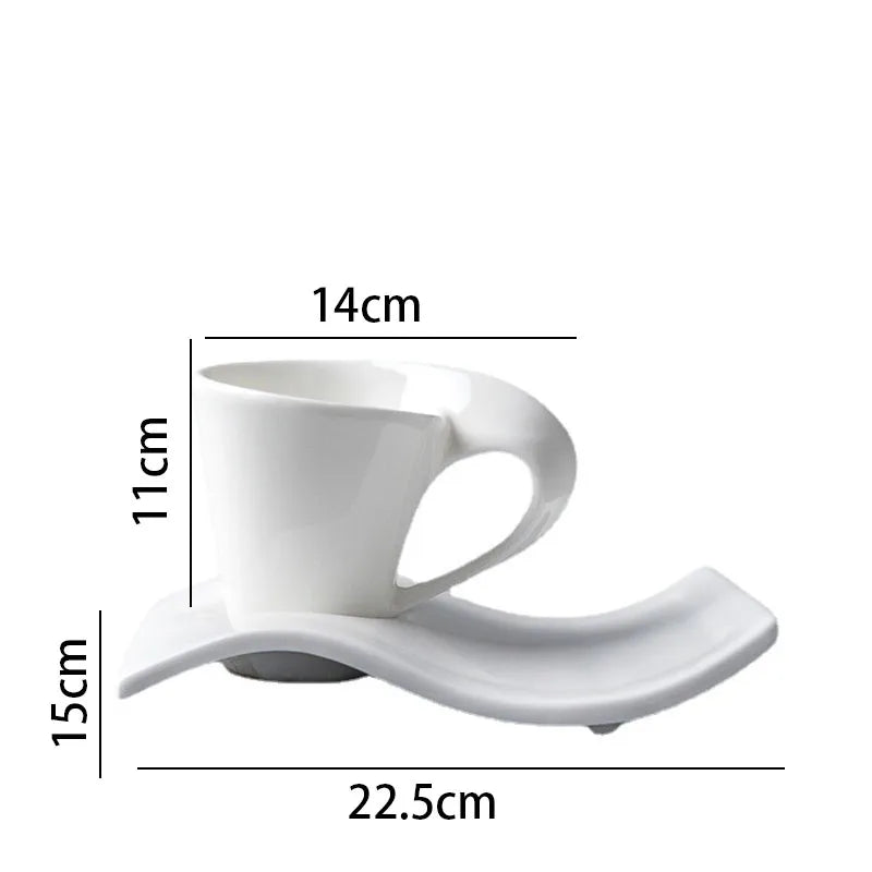 Conjunto Xícara Formato Ondas - 2pcs