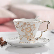 Conjunto Xícara Flores Bordada - 2pcs