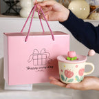 Caneca de Cerâmica com Design de Tulipa 300ml