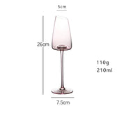 Copo e Taças Rosa de Cristal - Individual