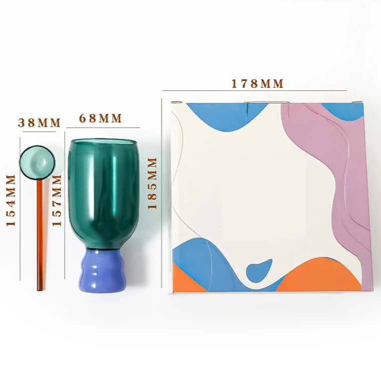 Caneca Bicolor sem Alça com Colher - 350ml