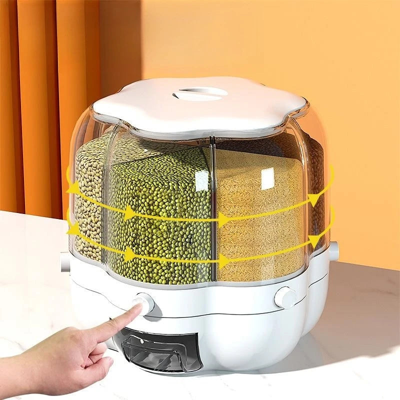 Dispensador de Alimentos Giratório para Cozinha