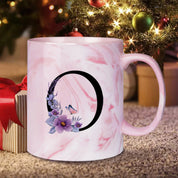 Caneca Floral Iniciais Letras - 320ml
