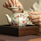 Chaleira de Porcelana com Estampa de Pêssego 250ml