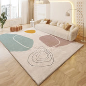 Tapete De Pelúcia De Forma Irregular De Cor Creme, Tapete Do Quarto Da Sala De Estar, Mesa De Café De Cabeceira Macia, Esteiras De Vestiário