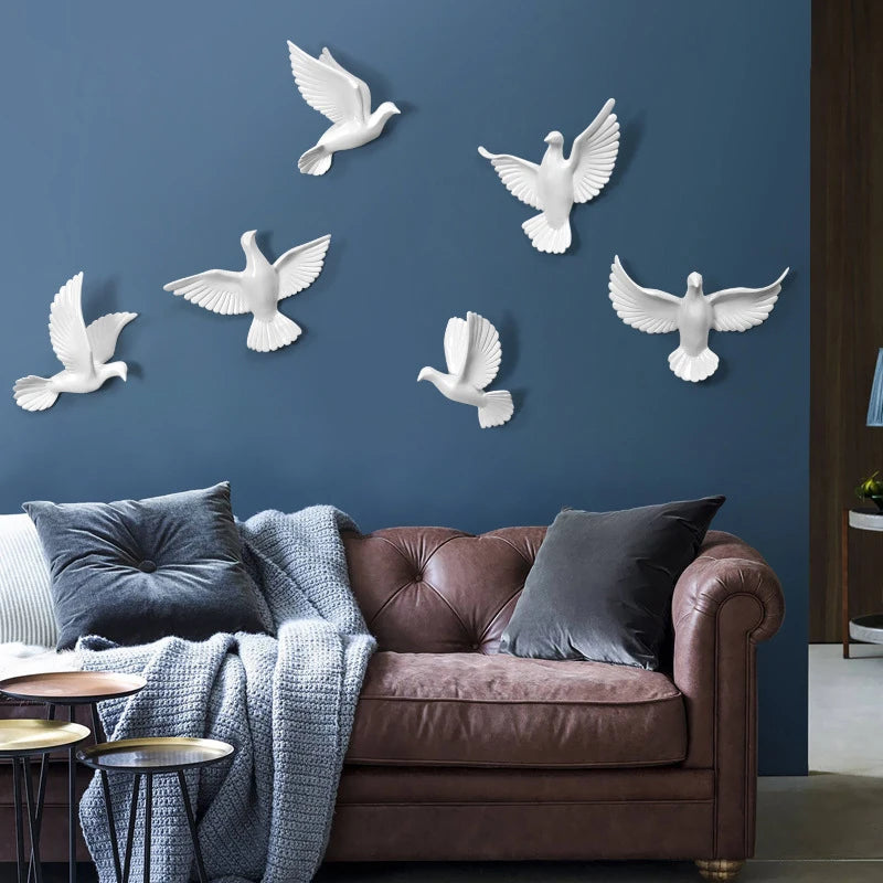 Adorno de Parede Birds em Resina
