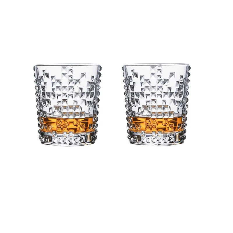 2 pçs conjunto 10.8oz 315ml arte design copo de vidro cristal drinkware cocktail uísque óculos transparente bacardi copo nordic licor caneca