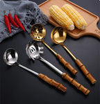 Utensílios em Inox com Cabo de Bambu - 7 Modelos