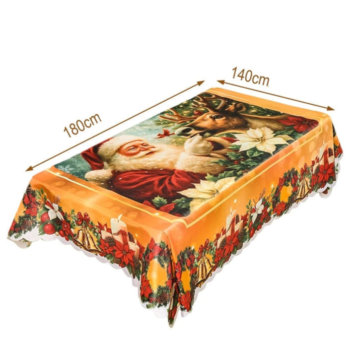 Toalha de mesa estampada com estampa de Papai Noel vintage decoração de natal para casa 2025 ornamento de natal Navidad Natal presente de ano novo 2026