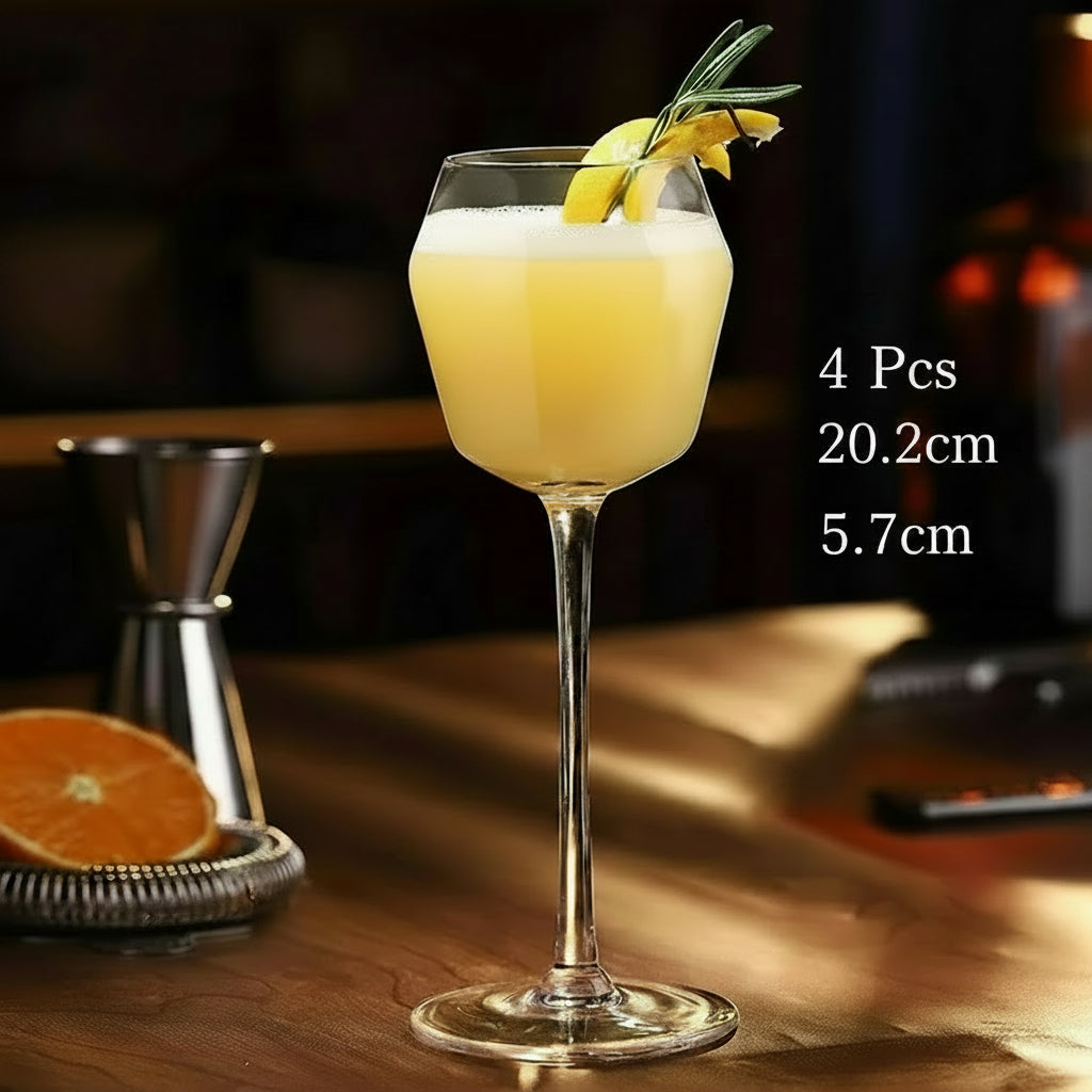 Taça de Vidro Moderna para Drinks e Espumantes 220ml – Individual, 2 ou 4 Peças