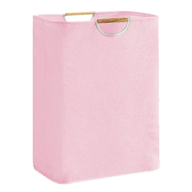 Cesto de Roupa Suja Luxo com Alças de Bambu