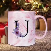 Caneca Floral Iniciais Letras - 320ml