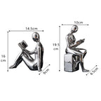 Escultura O Leitor em Cerâmica 2 Pcs