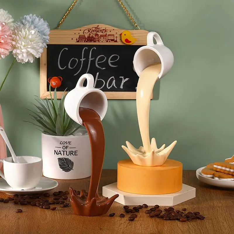 Estatueta Caneca de Café Flutuante