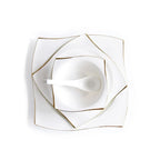 Jogo de Jantar em Porcelana Quadrada 3 Peças