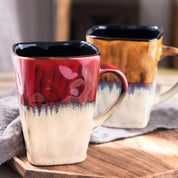 Caneca Quadrada de Cerâmica 400ml - Estilo Retrô
