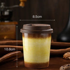 Caneca de Café em Cerâmica Premium com Tampa de Silicone 290ml e 350ml