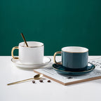 Conjunto Luxuoso de Xícara de Chá de Cerâmica Europeia