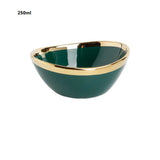 Tigela de Cerâmica Nórdica Luxuosa com Acabamento Dourado Elegante
