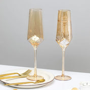 Cálice de champanhe sem chumbo, copos de vinho coloridos, cristal, diamante martelado, copo de uísque, norte da Europa luxo, âmbar dourado, casa