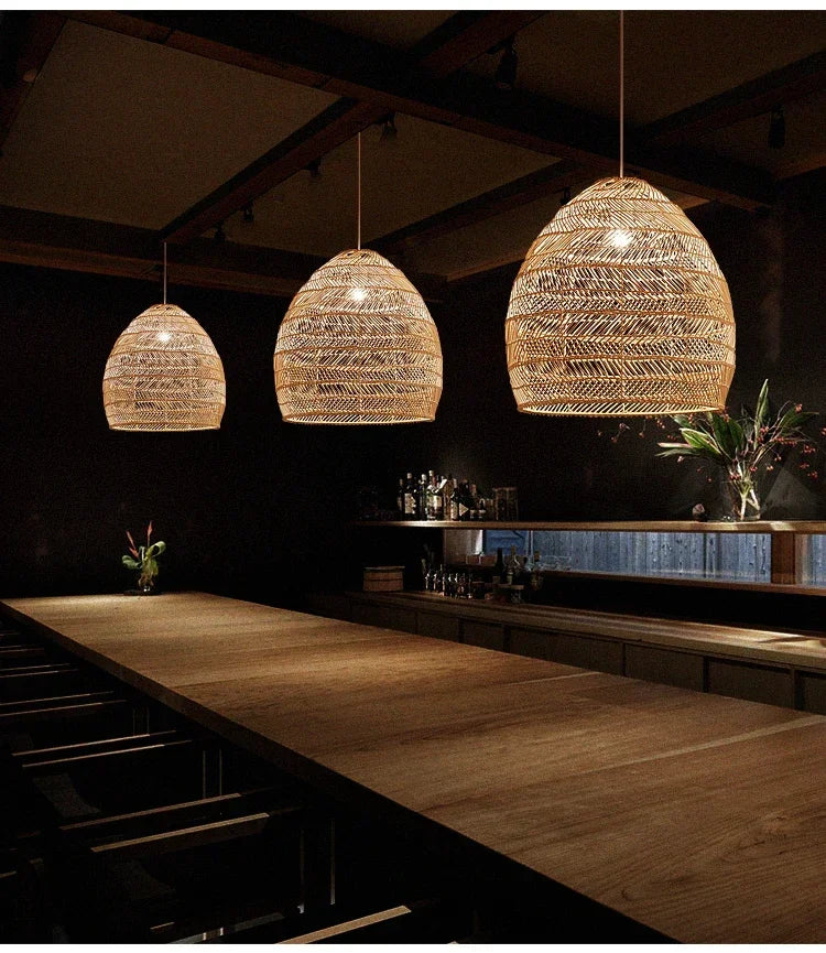 Luminária Suspensa de Rattan