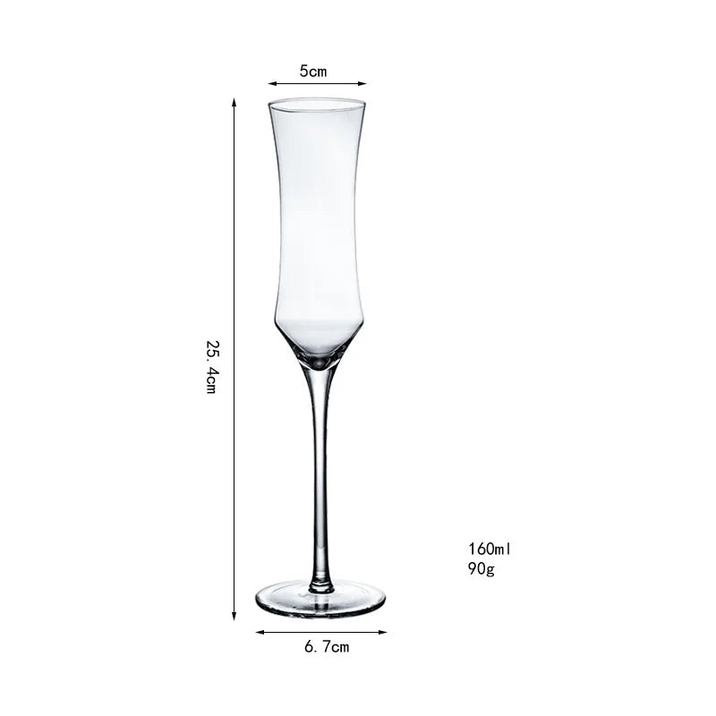 Cálice de cristal europeu, óculos de champanhe, copo de vinho espumante criativo