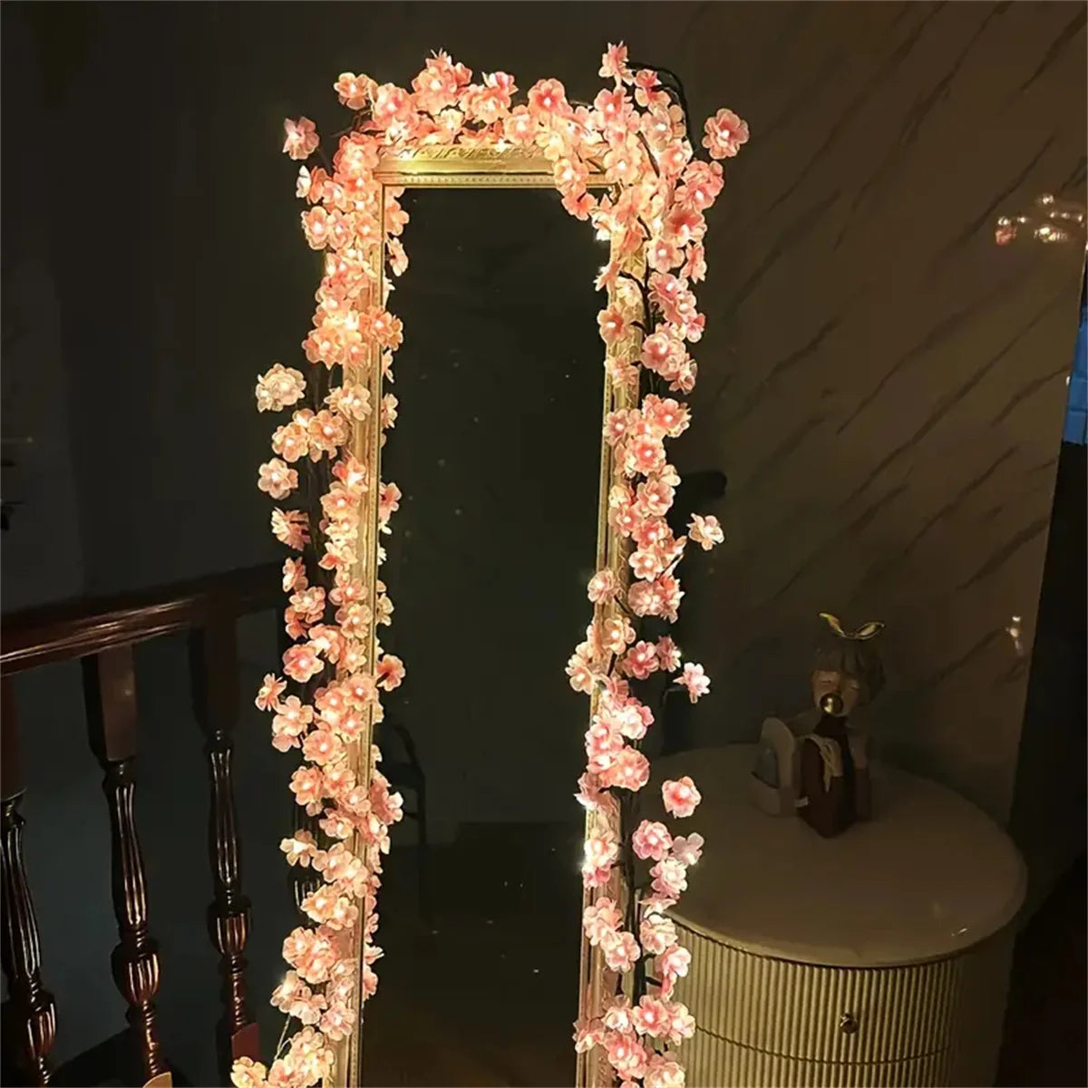 Flor de cerejeira 96 led usb ramo de árvore luzes rattan 8 modos colorido lâmpada corda dia dos namorados natal casamento decoração do quarto