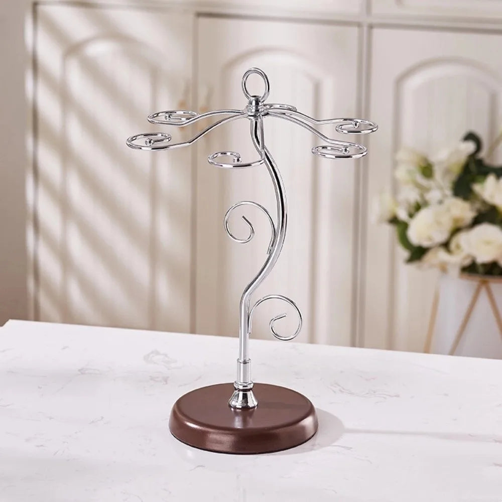 Suporte Elegante para Taças de Vinho em Ferro com 6 Ganchos