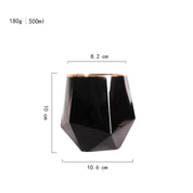 Linha Black Taças e Copos Geométricos de Vidro 4 Modelos