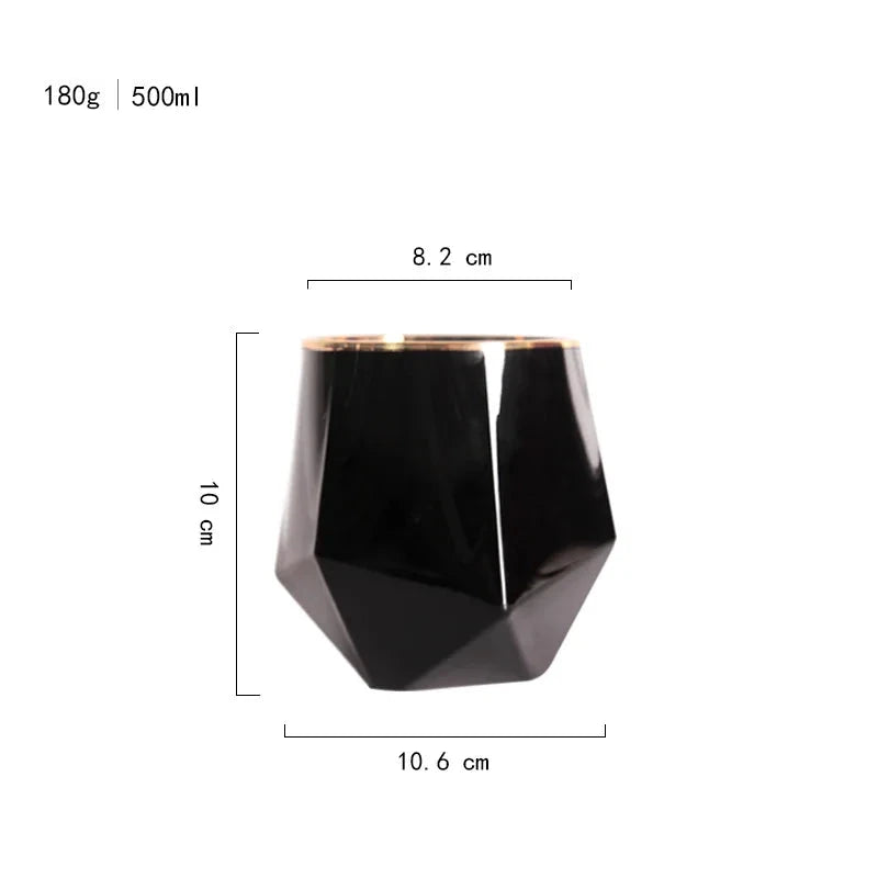 Linha Black Taças e Copos Geométricos de Vidro 4 Modelos